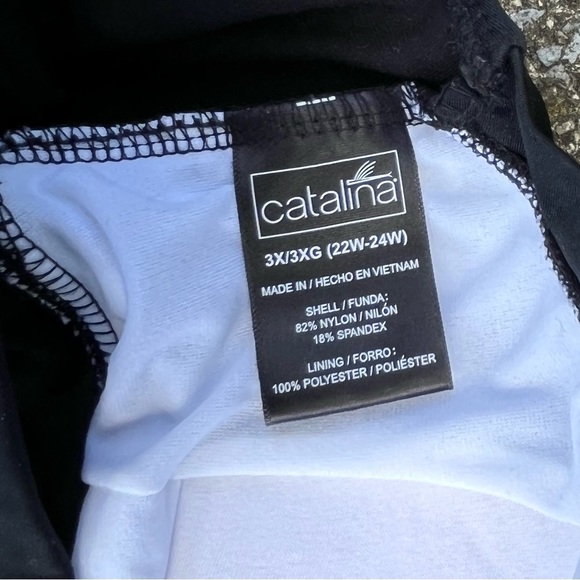 CATALINA WOMENS 3X BLACK & WHITE ONE PIECE SWIMSUIT - Picture 6 of 7